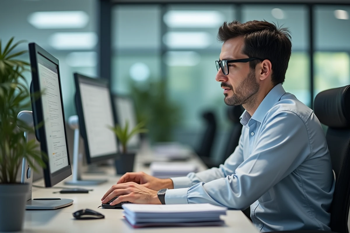 Administrateur scolaire vérifiant des attestations numériques