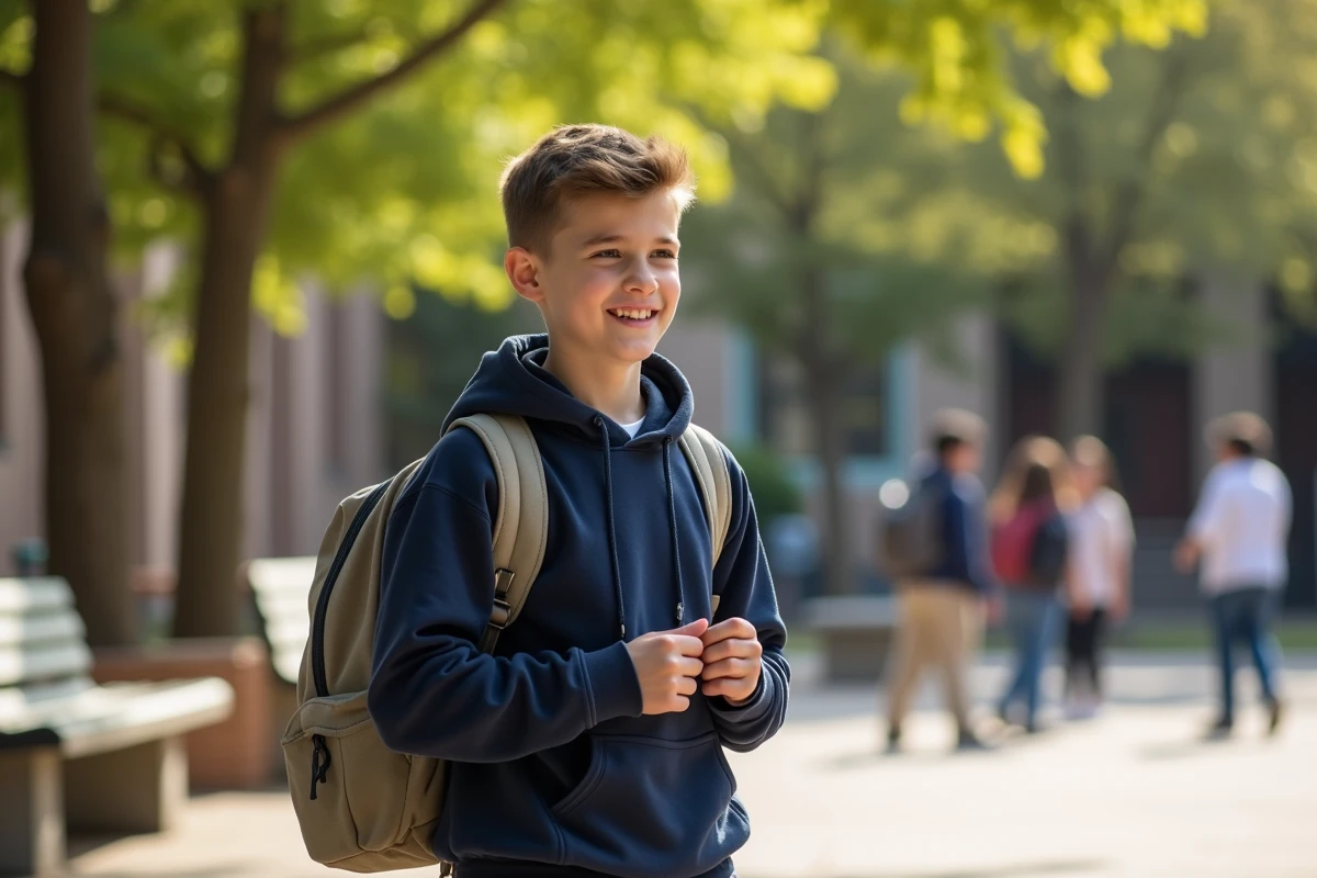 Jeune garçon en cour de révision d