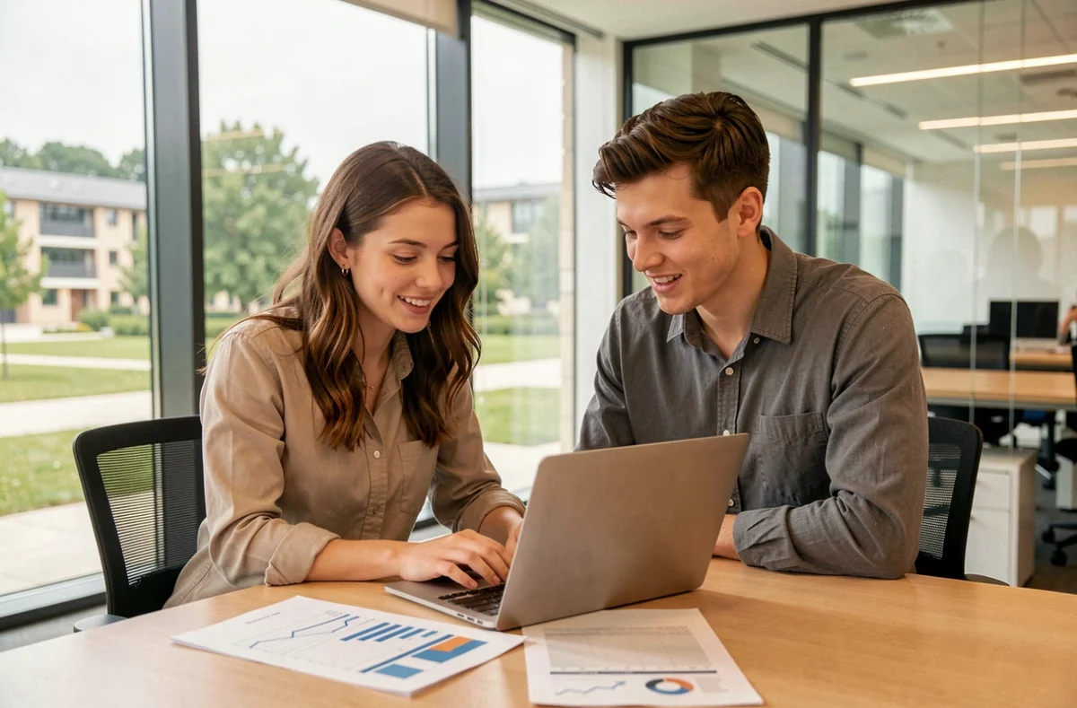 Étudiants d'Ascencia Business School collaborant sur un projet commerce et gestion à Marne-la-Vallée