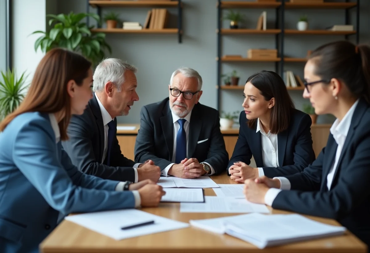 Groupe de professionnels collaborant dans un bureau moderne