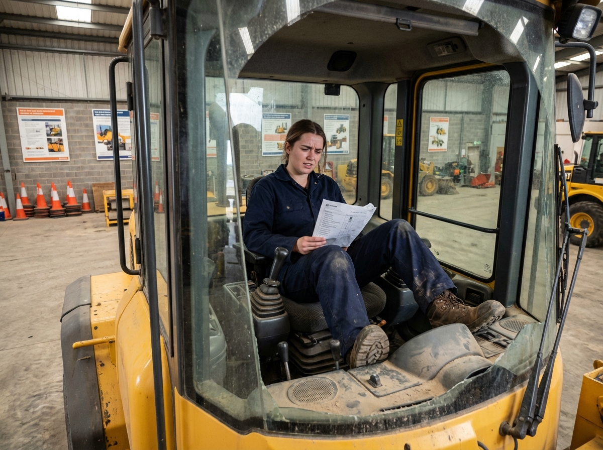 Jeune femme en formation dans la cabine d